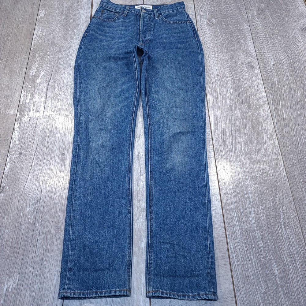 Denim Forum The Nina Stovepipe Jeans Womens 25x32 Blue High Rise Straight Leg